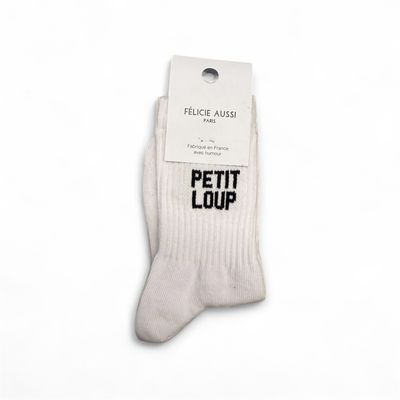 Chaussettes Petit Loup Enfant Blanches