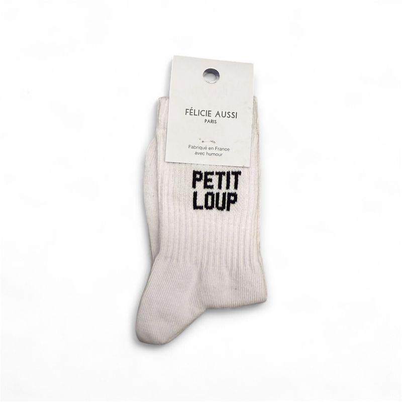Chaussettes Petit Loup Enfant Blanches