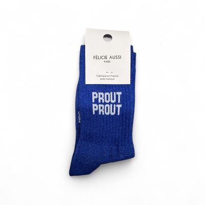 Chaussettes Prout Prout Enfant Paillettes Bleues