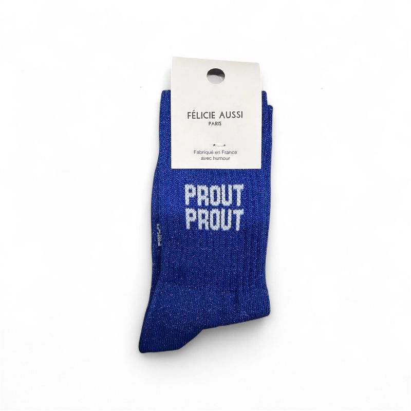 Chaussettes Prout Prout Enfant Paillettes Bleues