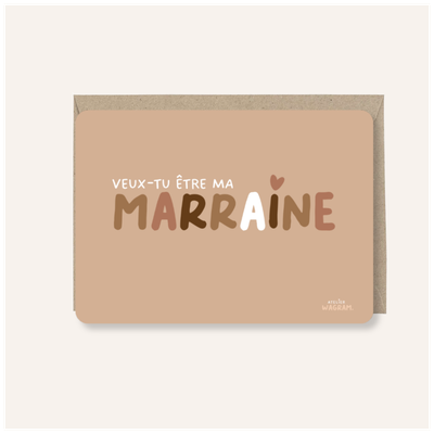 Carte "Veux-tu être ma Marraine"
