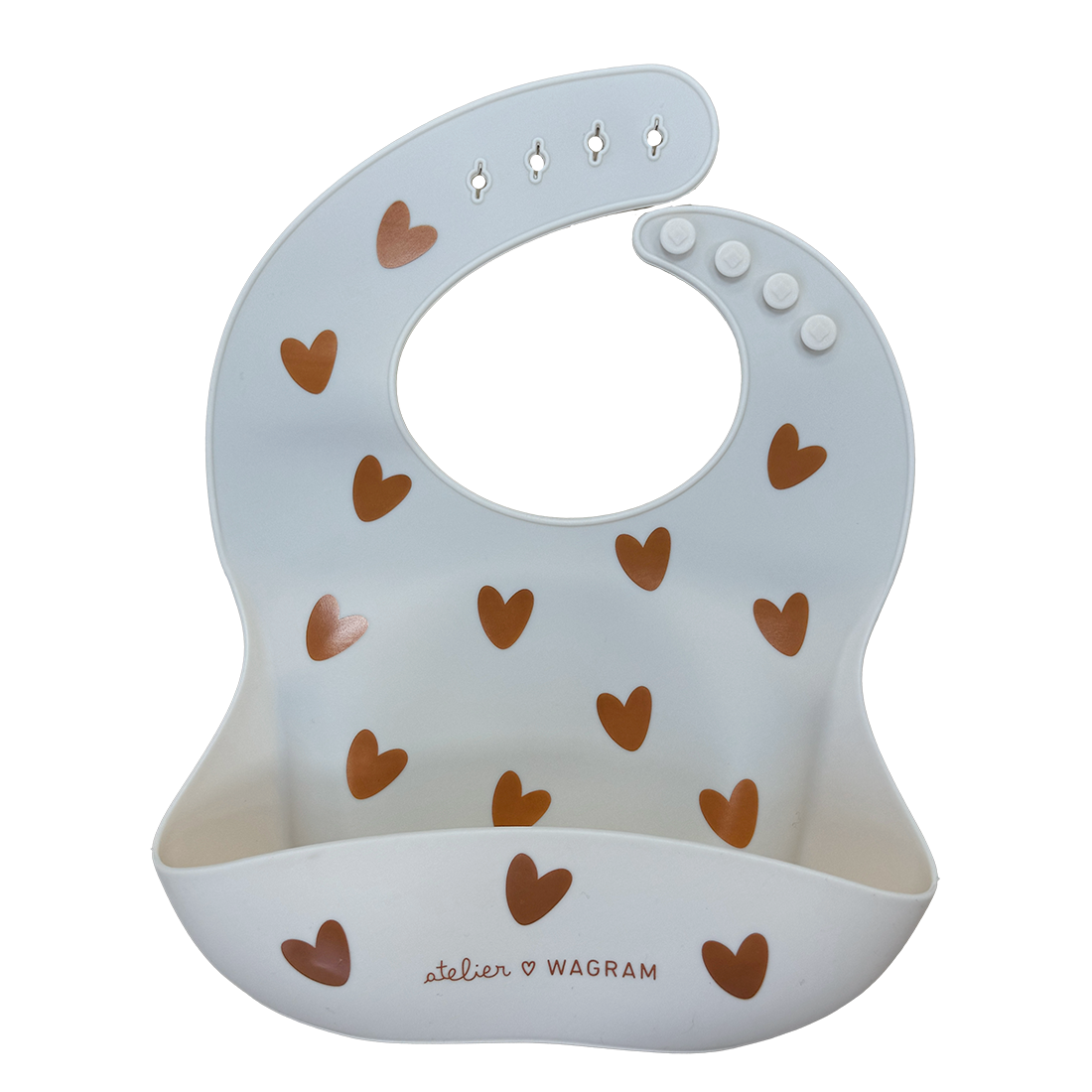 Bavoir Silicone, Couleur: Crème