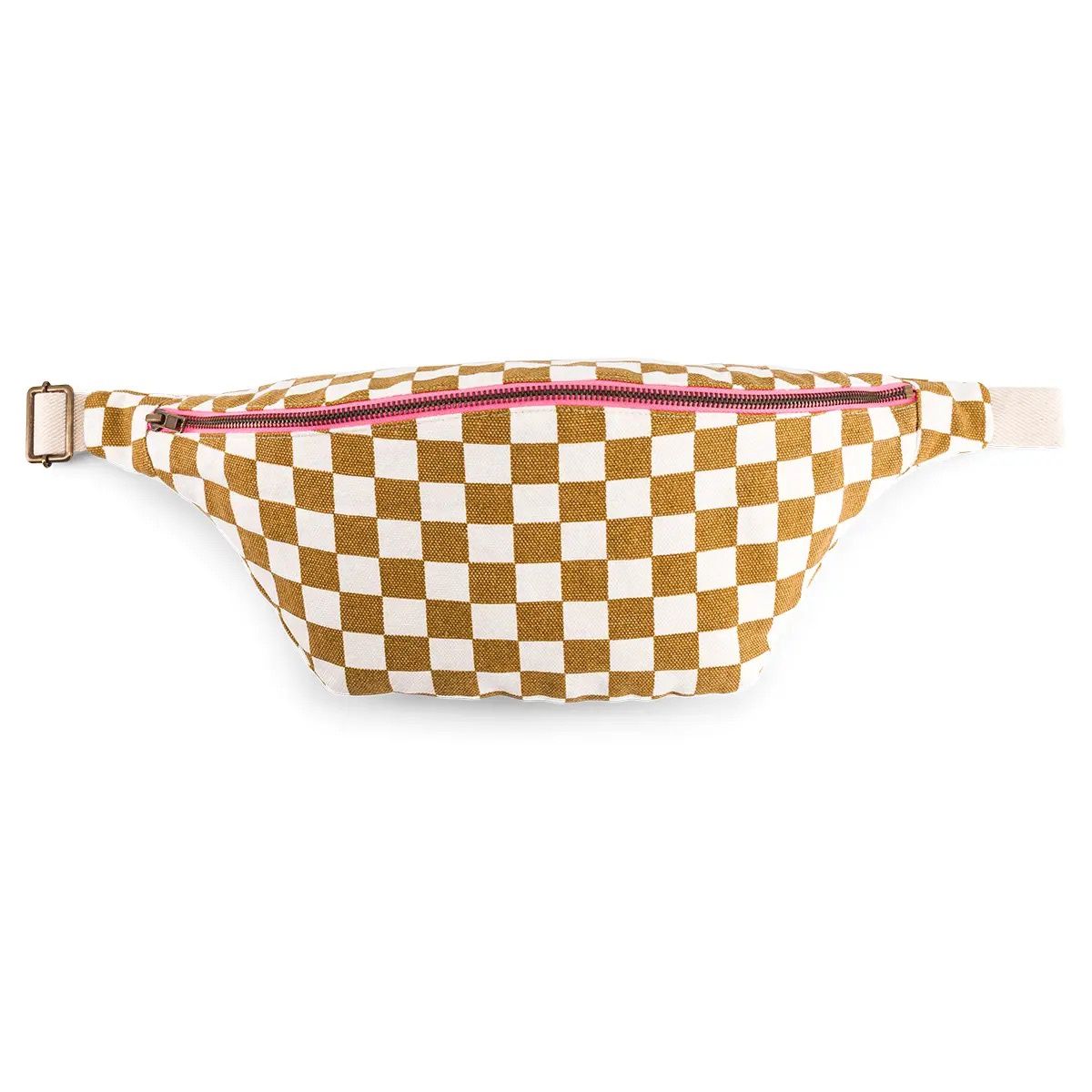 Sac Banane Damier, Couleur: Damier Caramel/Ecru