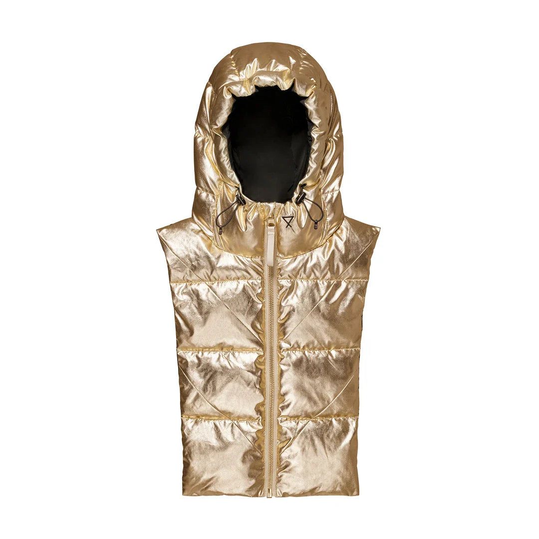 Capuche Doudoune Réversible, Couleur: Noir/Doré T1