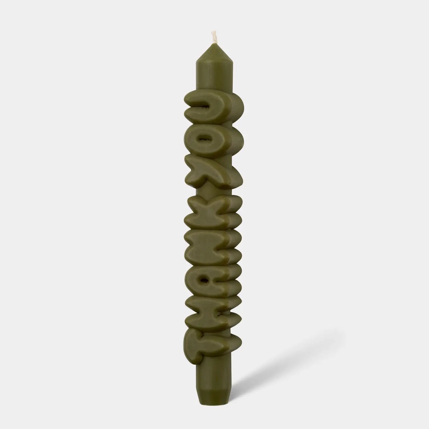 Bougie Décorative 3D "Thank You", Couleur: Vert Olive