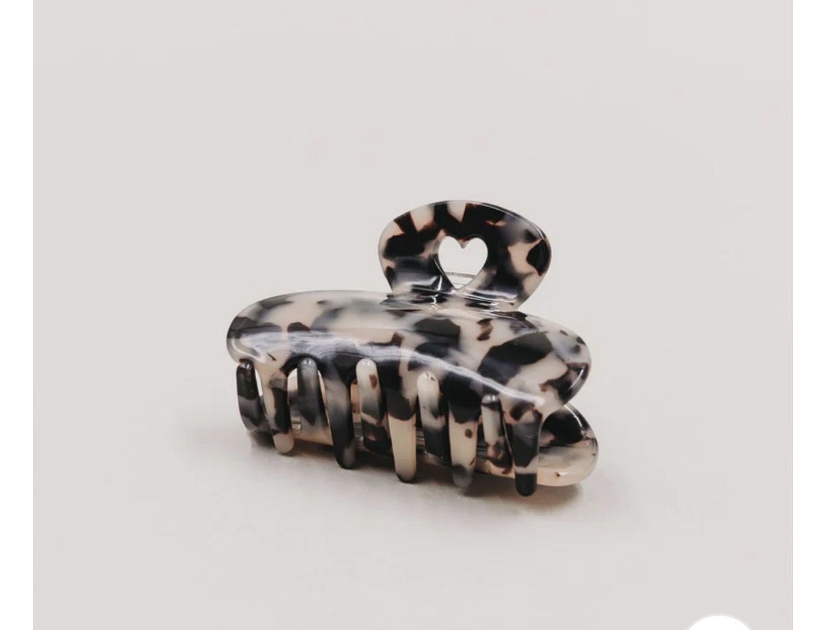 Pince à Cheveux Coeur - Grande, Taille: Léopard