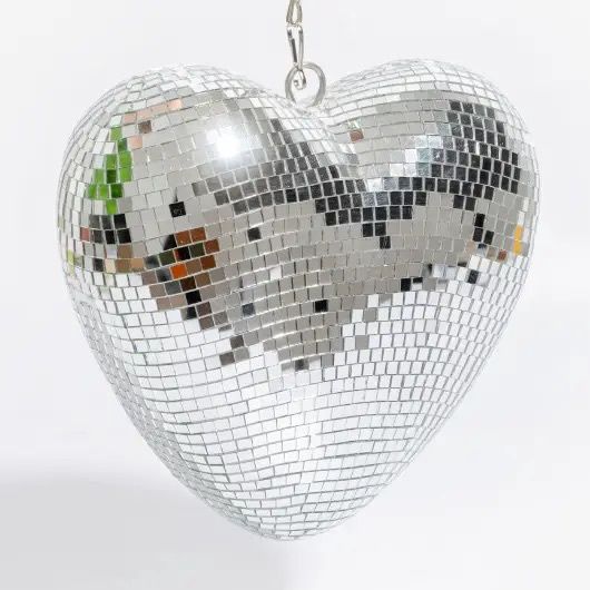Cœur Disco – Mosaïque miroir (18 cm)