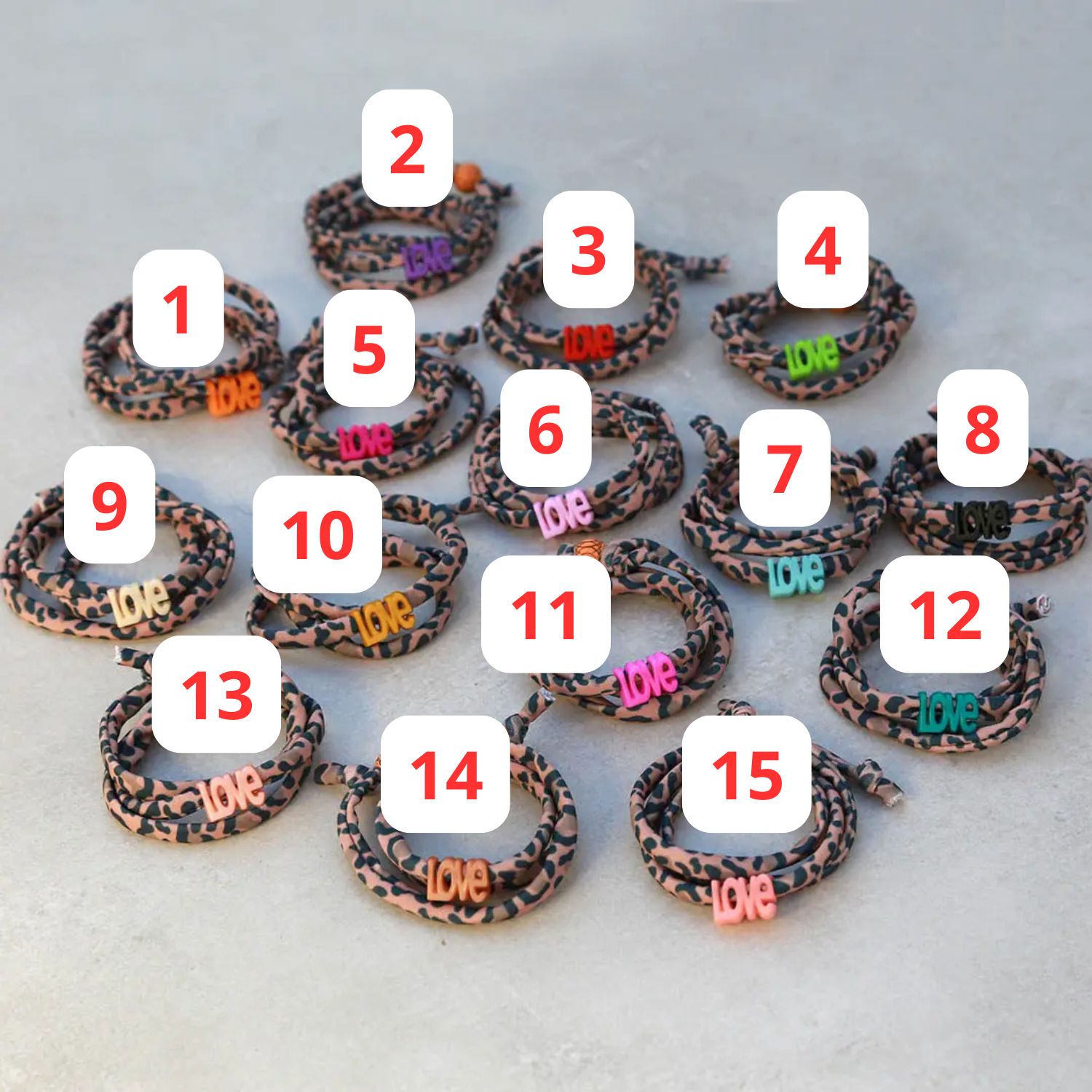 Bracelet Love Léopard, Couleur: 1. Orange