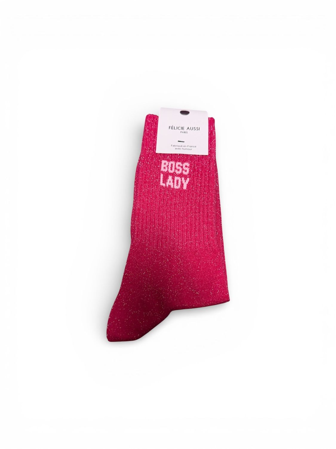Chaussettes Boss Lady 36/40 Paillettes Rose Fluo