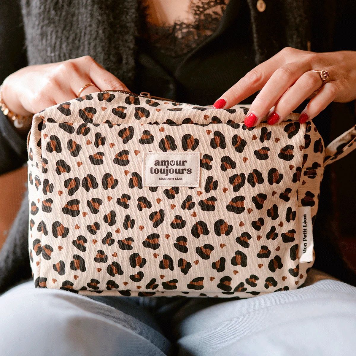 Trousse de Toilette - Léopard Coeur