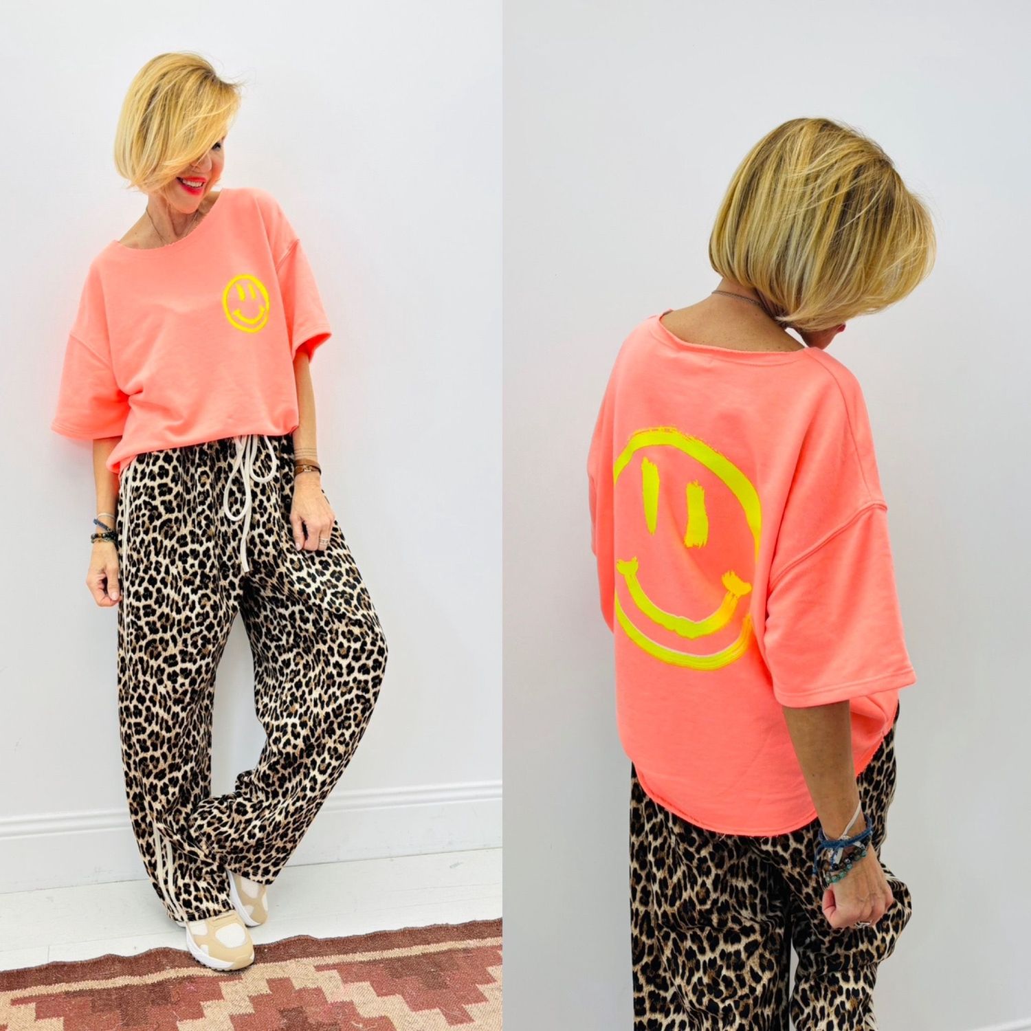 T-shirt Smiley, Couleur: Orange