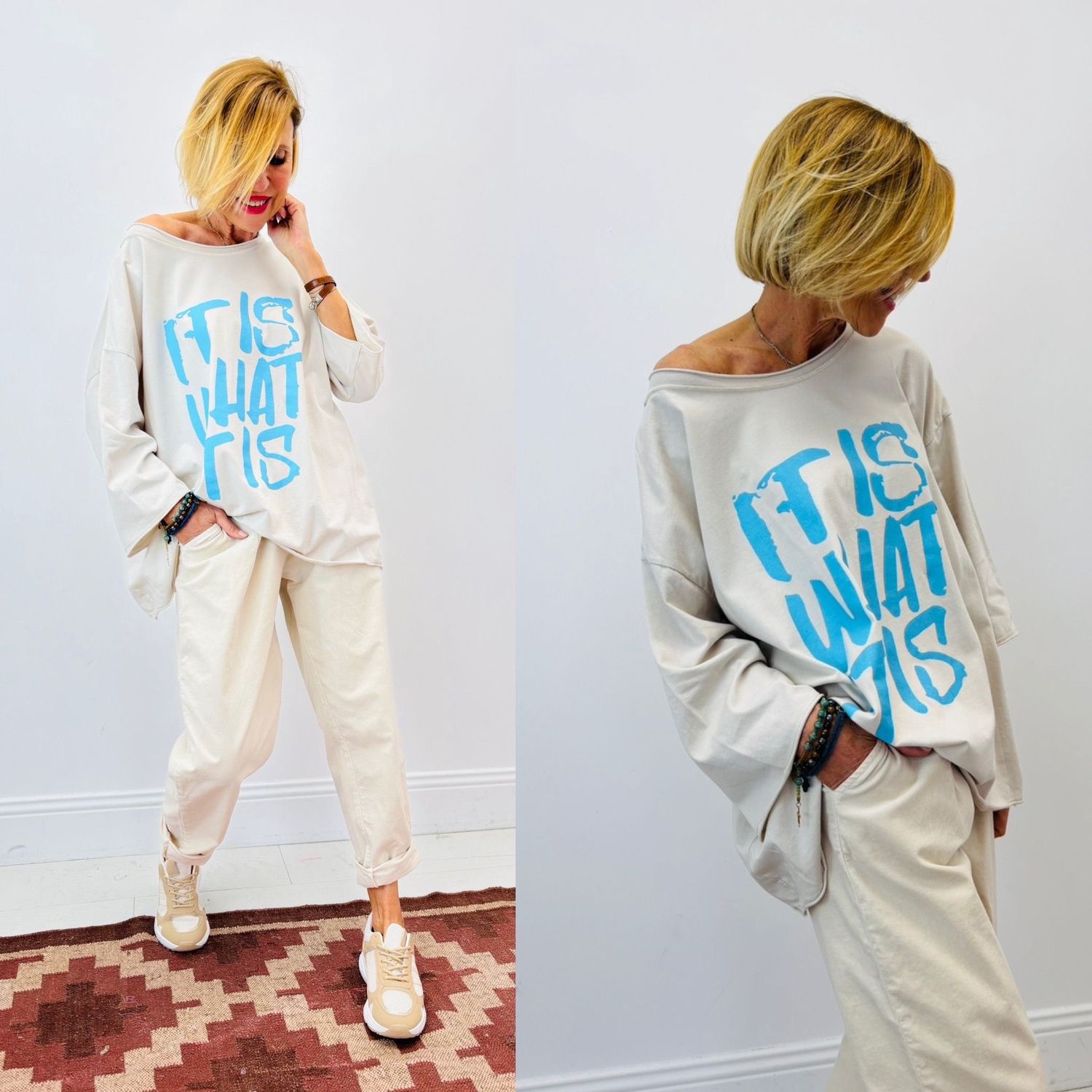 T-shirt Manches 3/4, Couleur: Beige