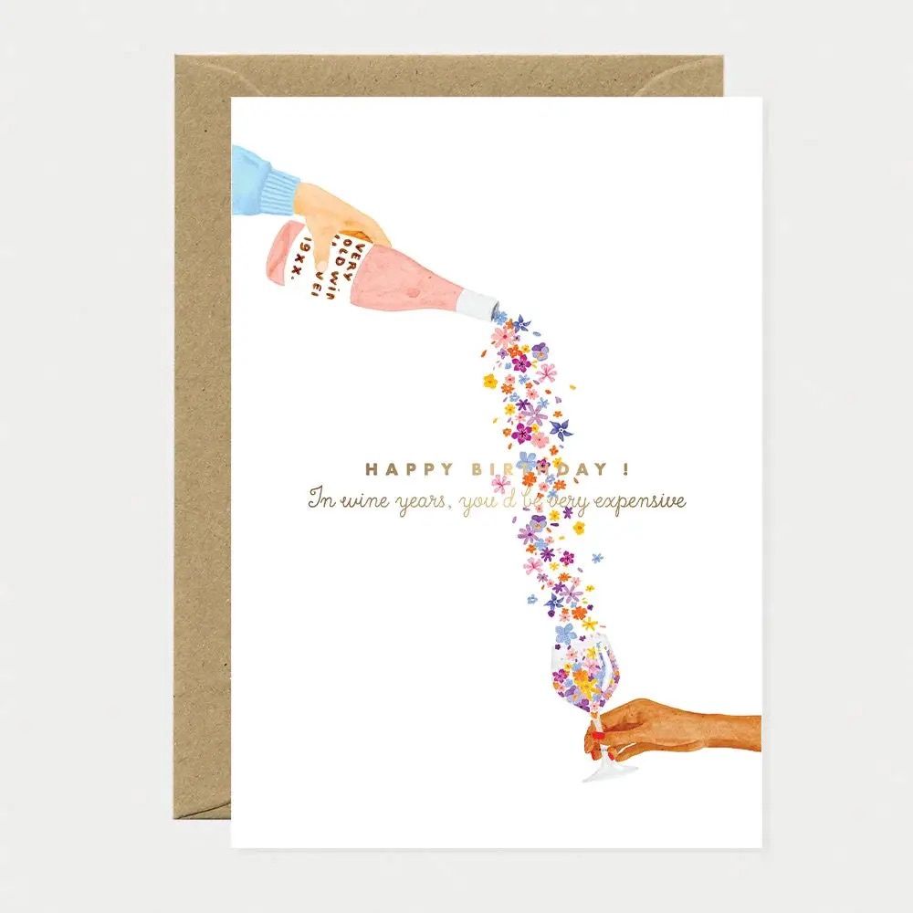 Carte "Happy Birthday" - Années de vin