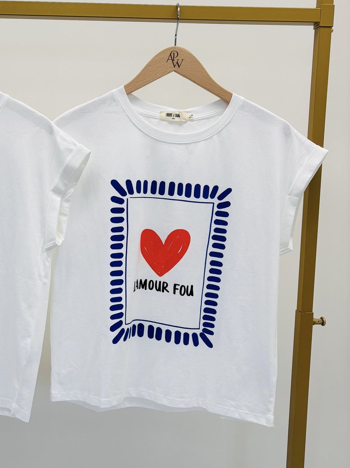 T-Shirt "L'amour Fou", Couleur: Bleu, Taille: S/M