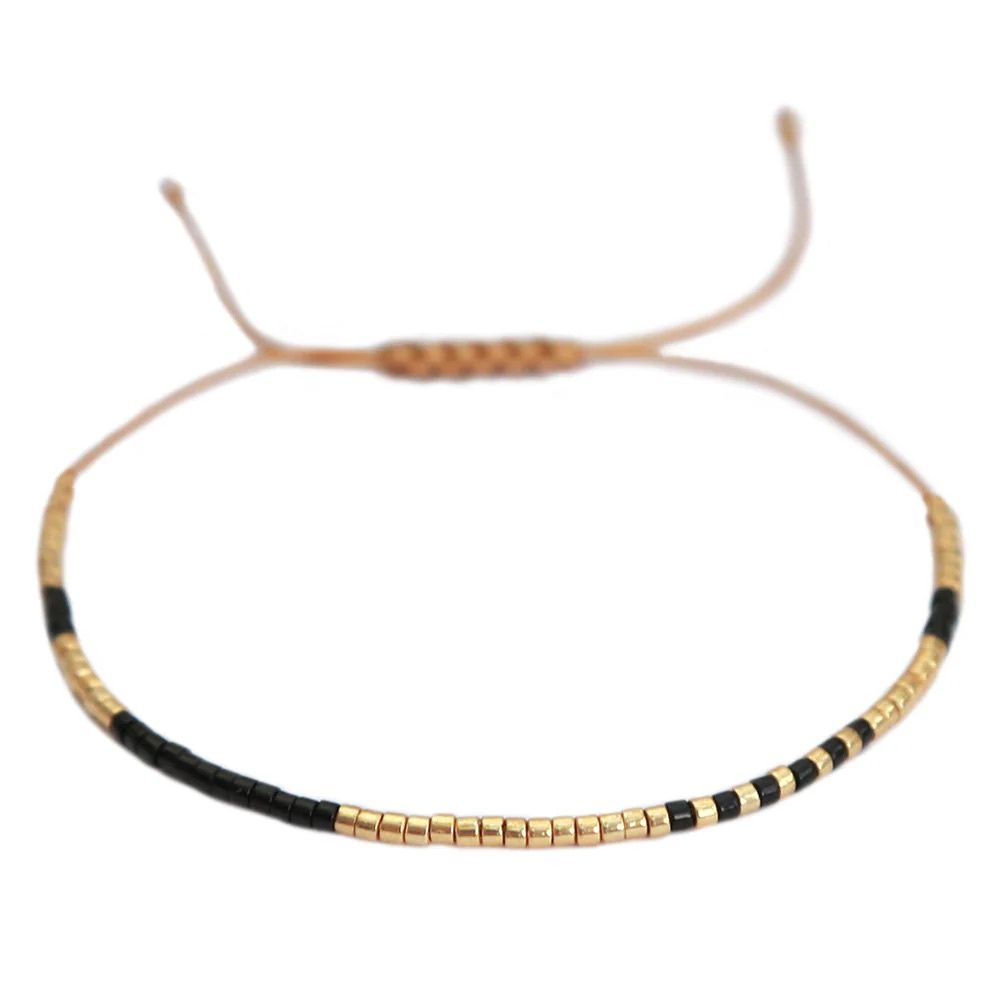 Bracelet Miyuki, Couleur: Black Gold