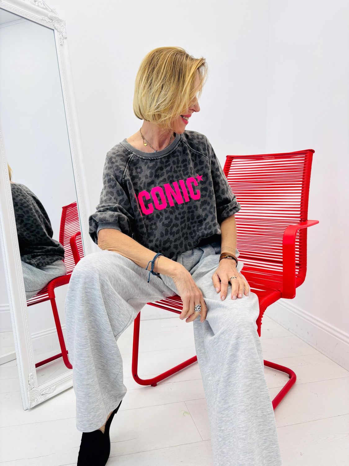 Sweat Léopard "Iconic", Couleur: Noir