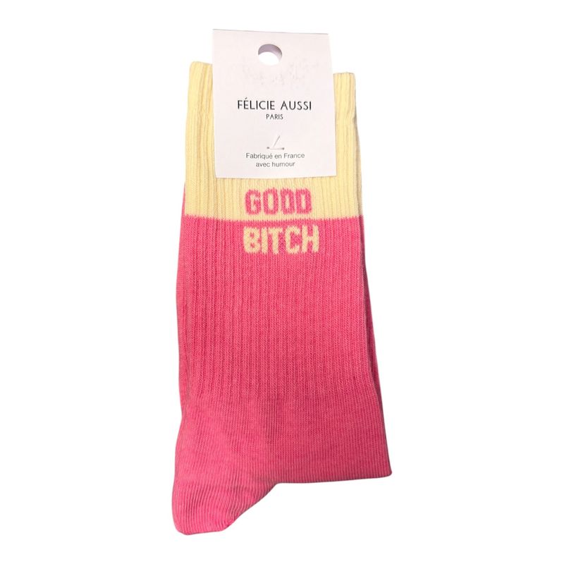 Chaussettes Good Bitch 36/40 Bicolore Rose Chiné