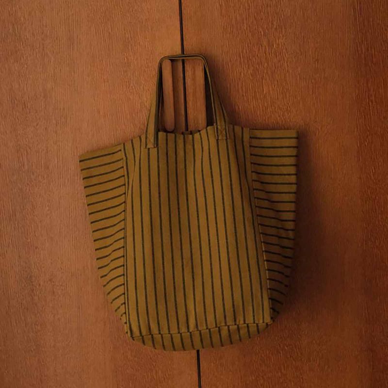 Sac Cabas Elisabeth Tennis Rayure Black/Olive