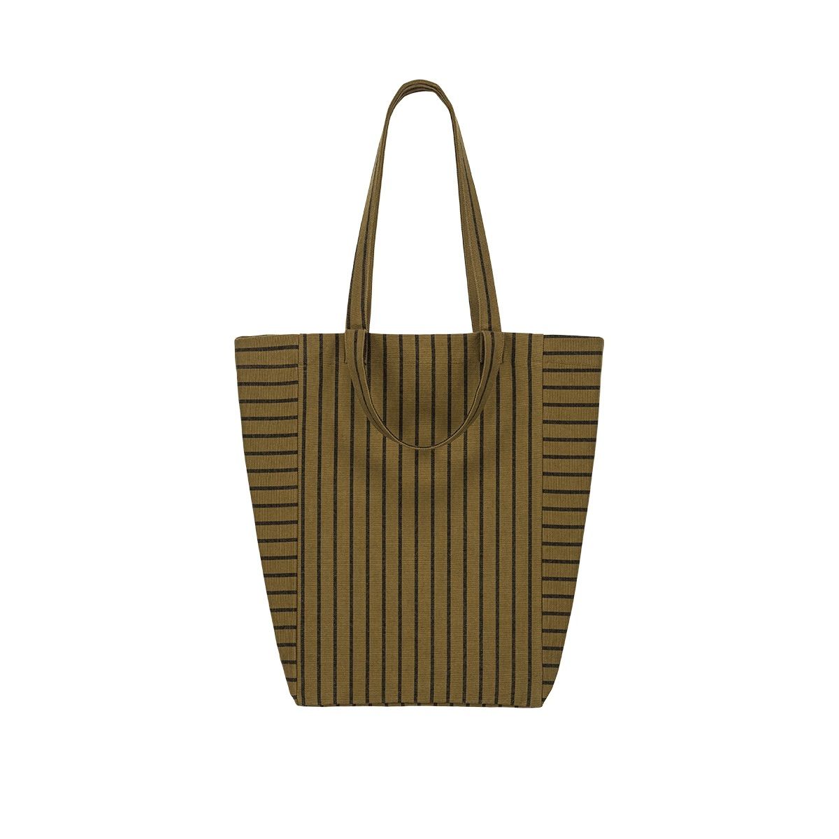 Sac Cabas Elisabeth Tennis Rayure, Couleur: Black / Olive