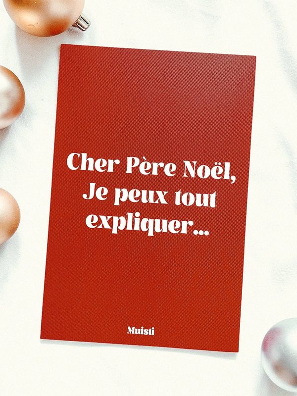 Carte  - Cher père Noël, je peux tout expliquer