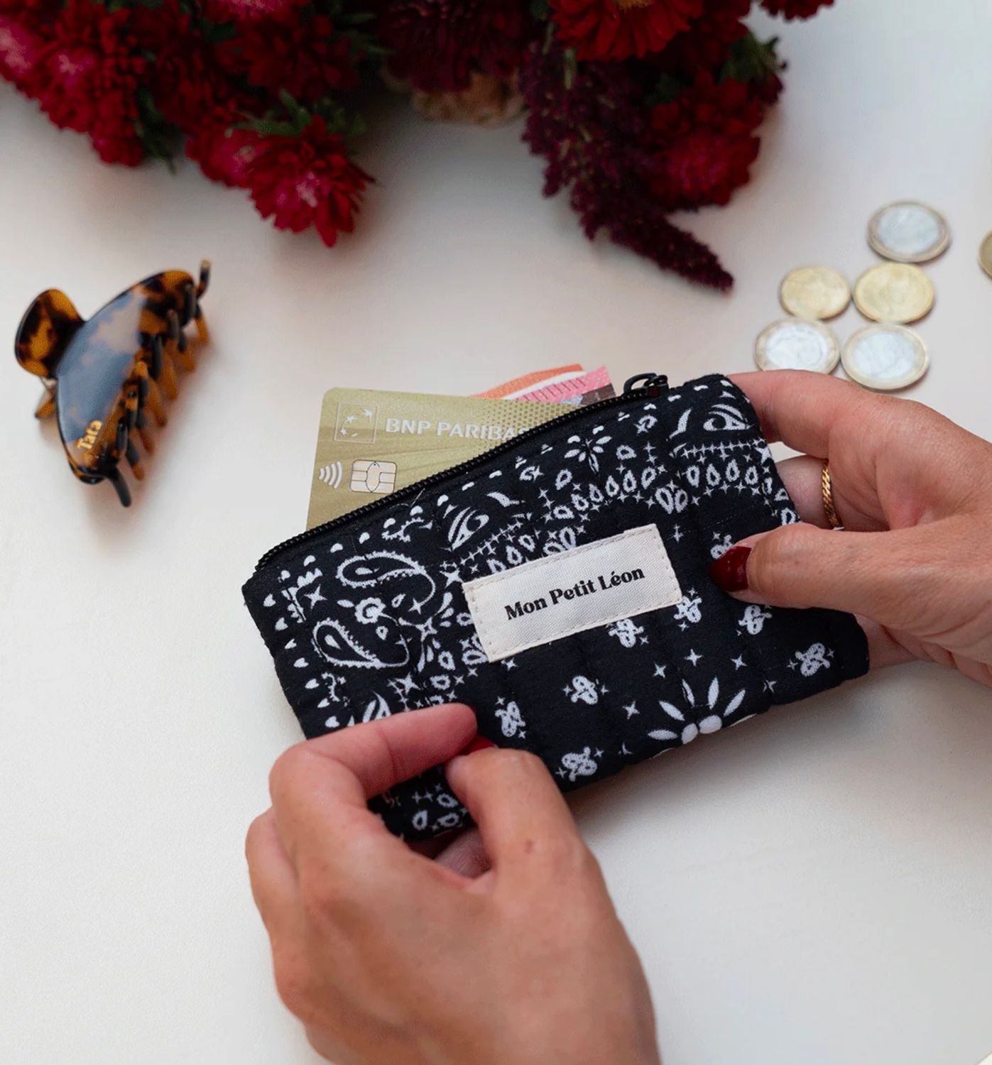 Porte-monnaie Bandana, Couleur: Bandana noir