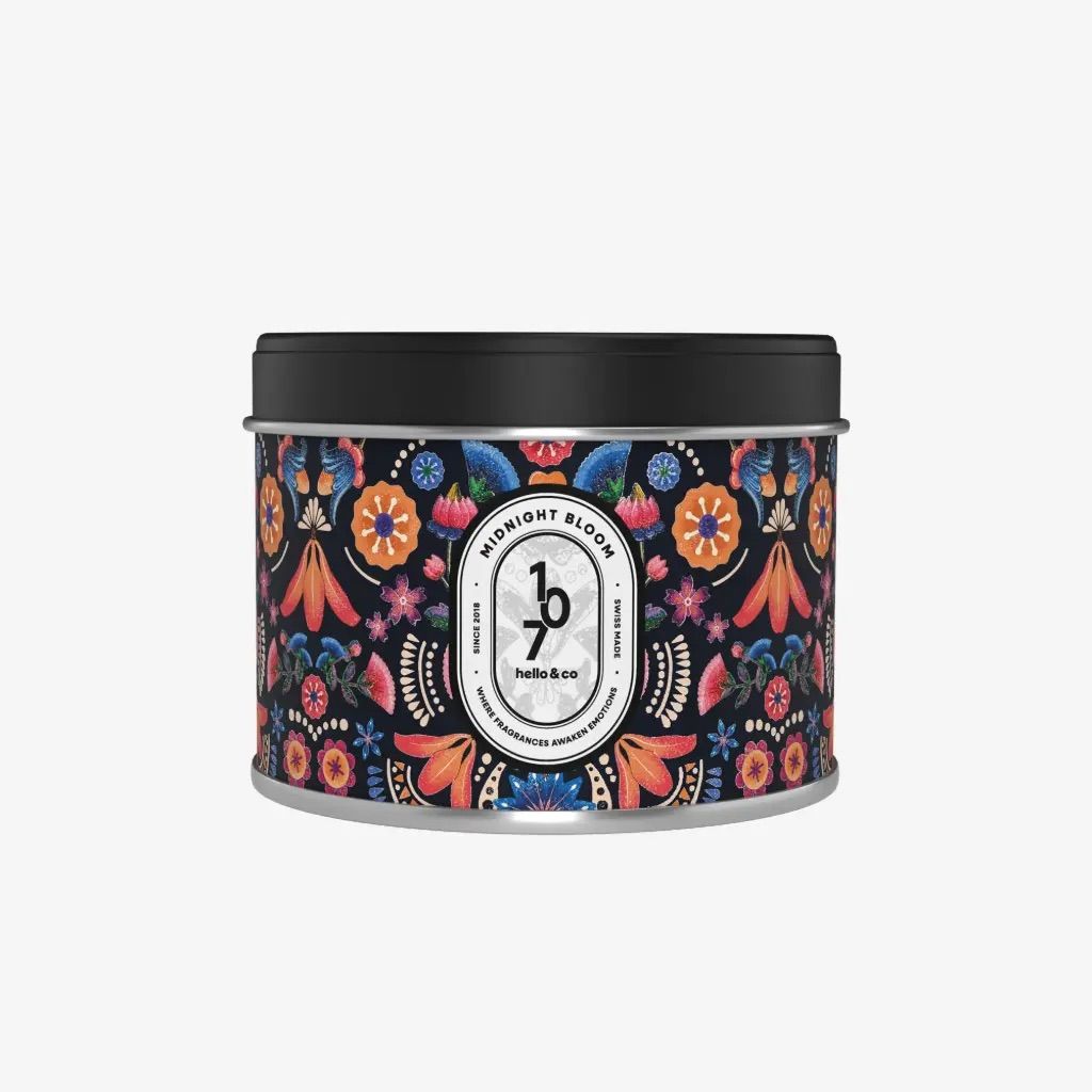 Bougie Hello Candle "Midnight Bloom 107", Taille: 180ml