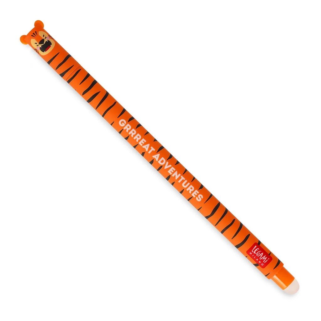 Stylo Effacable, Animal: Tiger - encre orange