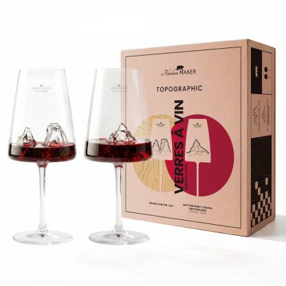 Coffret de 2 verres à vin - Grand Canyon &amp; Matterhorn