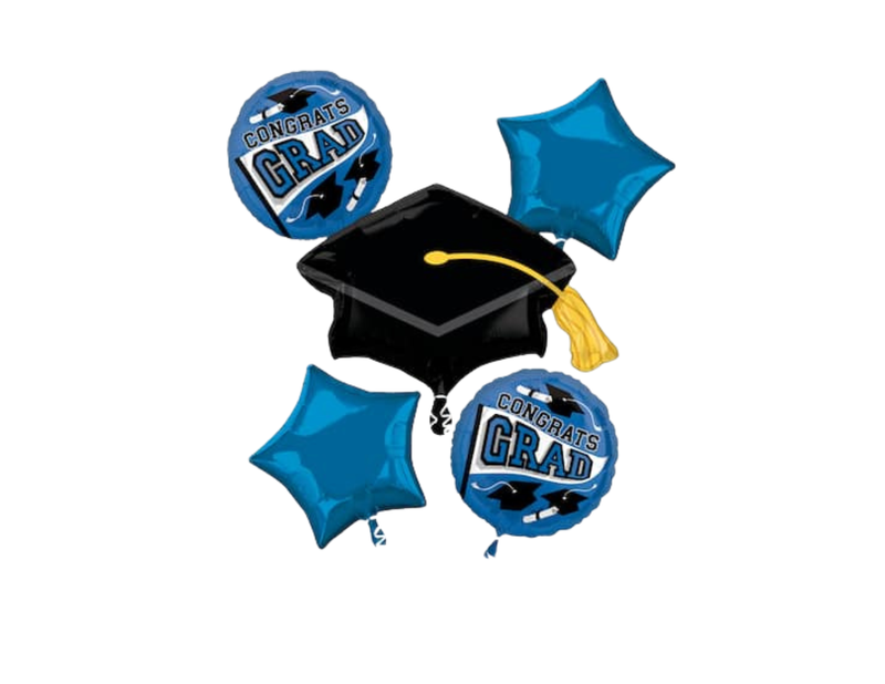 Grad Blue Balloon Bouquet