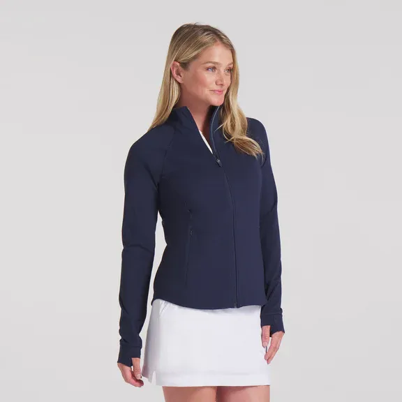 W CLOUDSPUN Tech FZ Power Golf Jacket, Color: Deep Navy, Size: XS