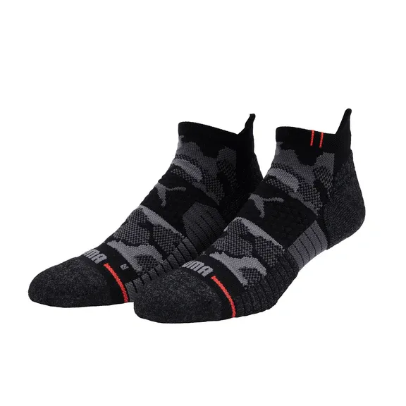 Puma Tech Single Tab Golf Socks, Color: Black / Fiery Red, Size: S
