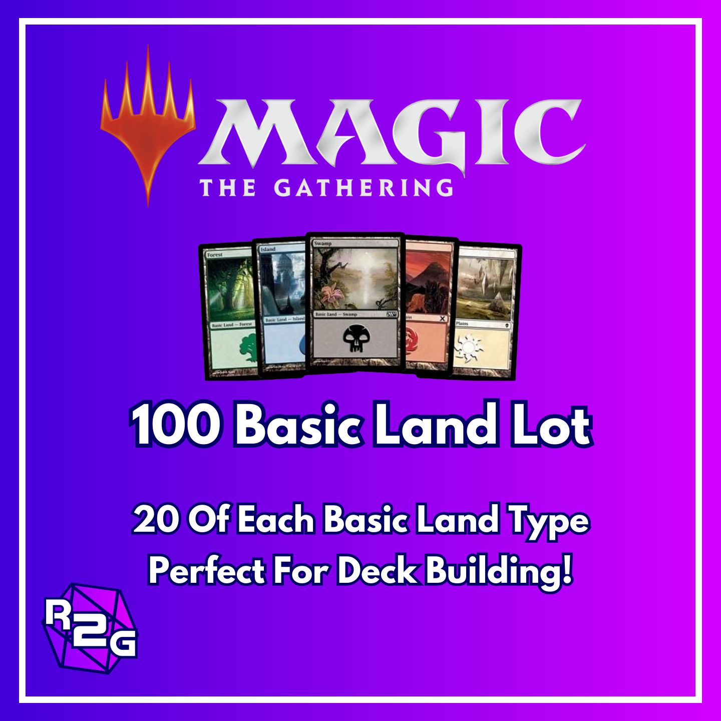 R2G: MTG - 100 Basic Lands Collection