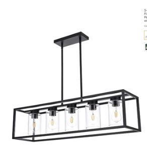 6 Light Rectangle Chandelier Contemporary Farmhouse