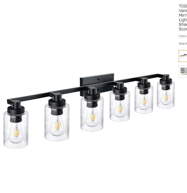 5-Lights Matte Black Vanity Light Fixture