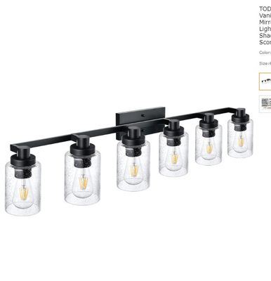 5-Lights Matte Black Vanity Light Fixture