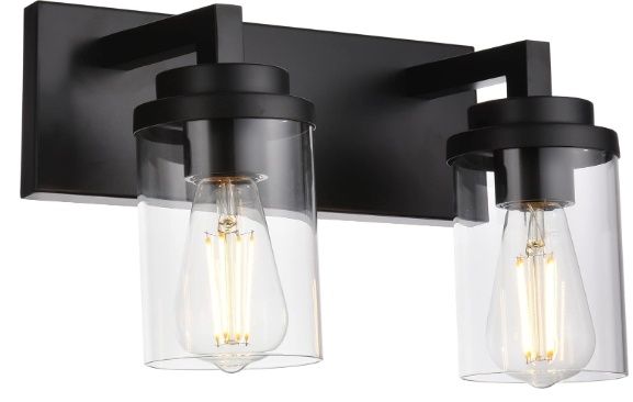 2-Light, Modern Industrial Vanity Lighting Fixtures