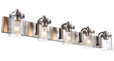 Brushed Nickel Farmhouse Bathroom Vanity Light