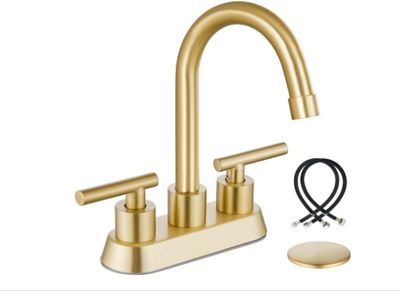 Gold  2-Handle Bathroom Sink Faucet