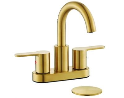 Brushed Gold 2-Handle Centerset Bathroom Faucet