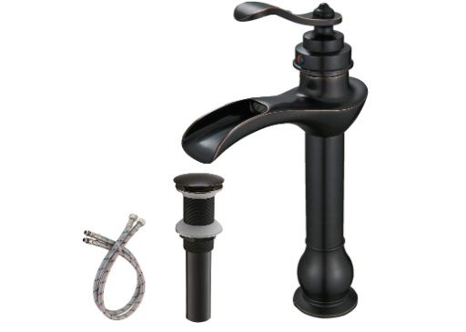 Oil Rubbed Bronze Single Handle Waterfall Vessel Sink Faucet