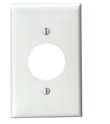 Gang Single Device Receptacle Wallplate, White