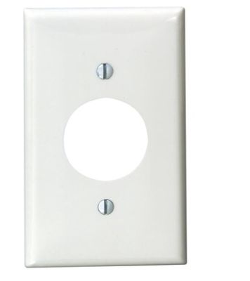 Gang Single Device Receptacle Wallplate, White