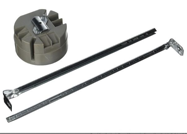 Round Nonmetallic Ceiling Box with Expandable Bar Hanger