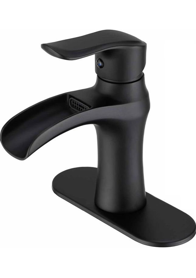Matte Black Waterfall Bathroom Faucet