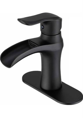Matte Black Waterfall Bathroom Faucet