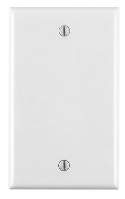 Leviton 88014 001-88014-WHT Single Gang White Blank Box Mounted Plastic Wallplate, 1-Pack