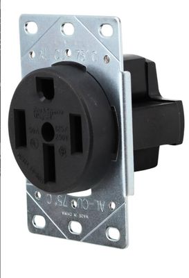 Legrand Pass &amp; Seymour 3894CC6 50A 125/250V Flush Range Outlet – NEMA 14-50R, Black (1 Count)