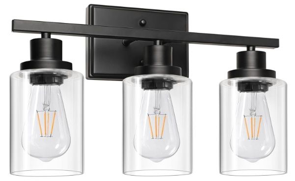 LIGHT FIXTURE 3 LIGHTS BLACK MATTE