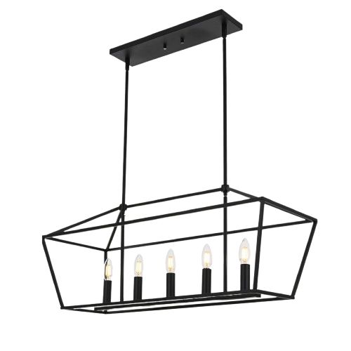 5-Light Island Lights Farmhouse Rectangular Chandelier