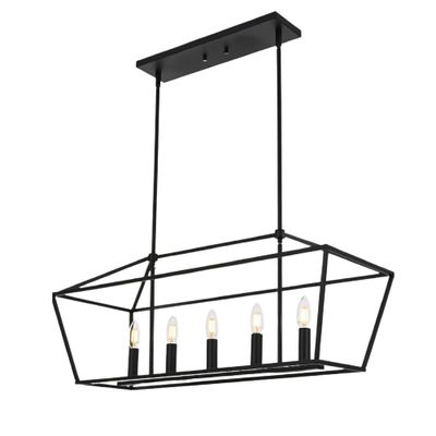 5-Light Island Lights Farmhouse Rectangular Chandelier